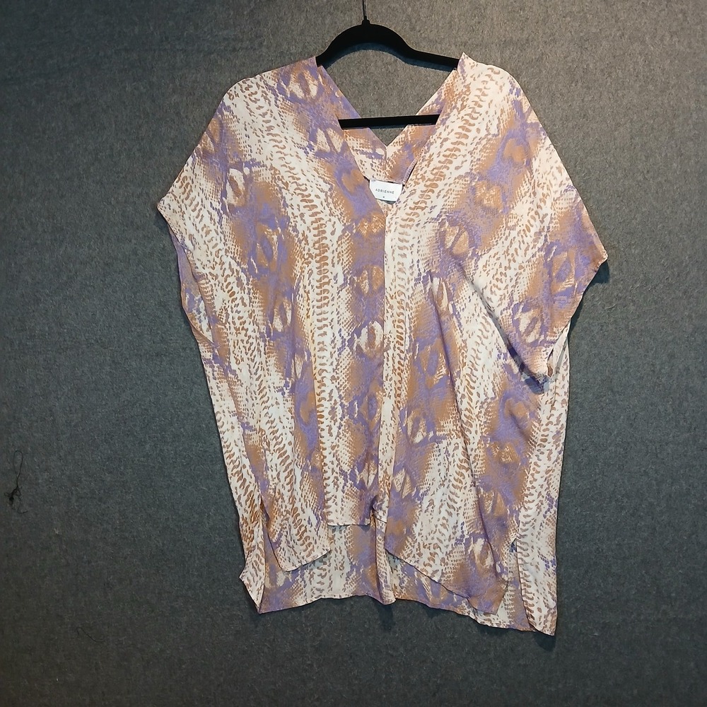 Adrienne sz M oversized tunic top bohemian Beachy chic city animal print